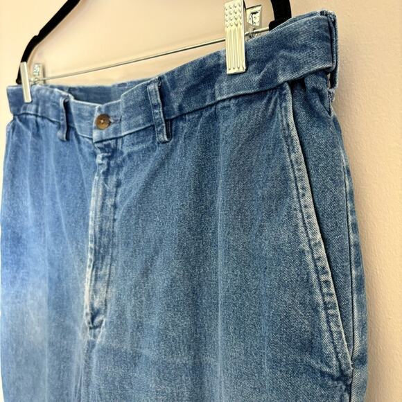 Women’s 90s Y2K Medium Wash Baggy Straight-Leg Jeans Elastic Waistband Size 38 - Picture 3 of 11